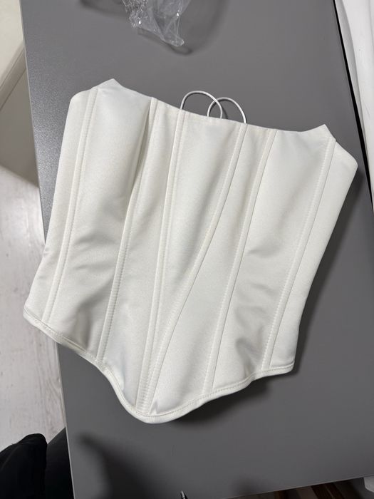 Корсет білий атлас