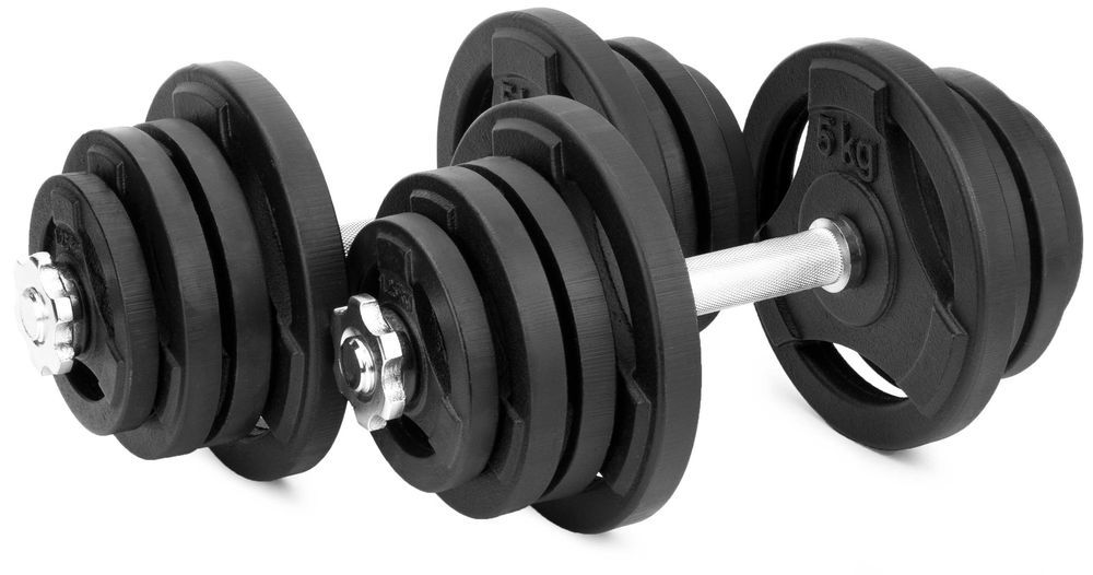 Hantle żeliwne kierownice regulowane 2x25kg zestaw 50kg talerze GD