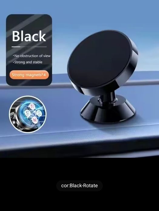 Suporte Magnético para Telemóvel – Universal, Forte e 360º