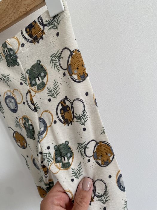 Legginsy name it 50/56 wełna merino zwierzątka