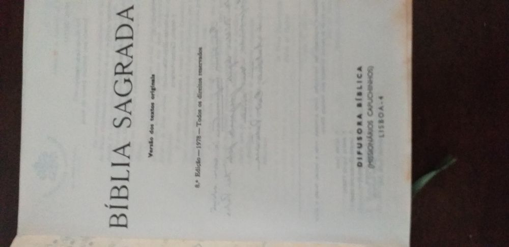 Excelente prenda Natal! Biblia ed 1968 assinada Cardeal Patriarca D An