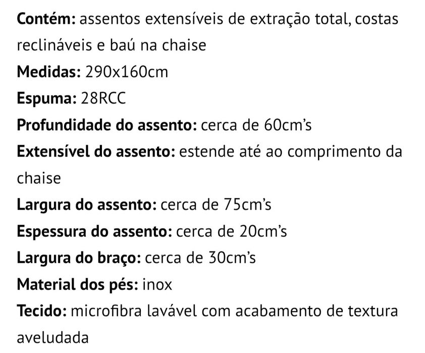 Sofá Retrátil com Baú na Chaise