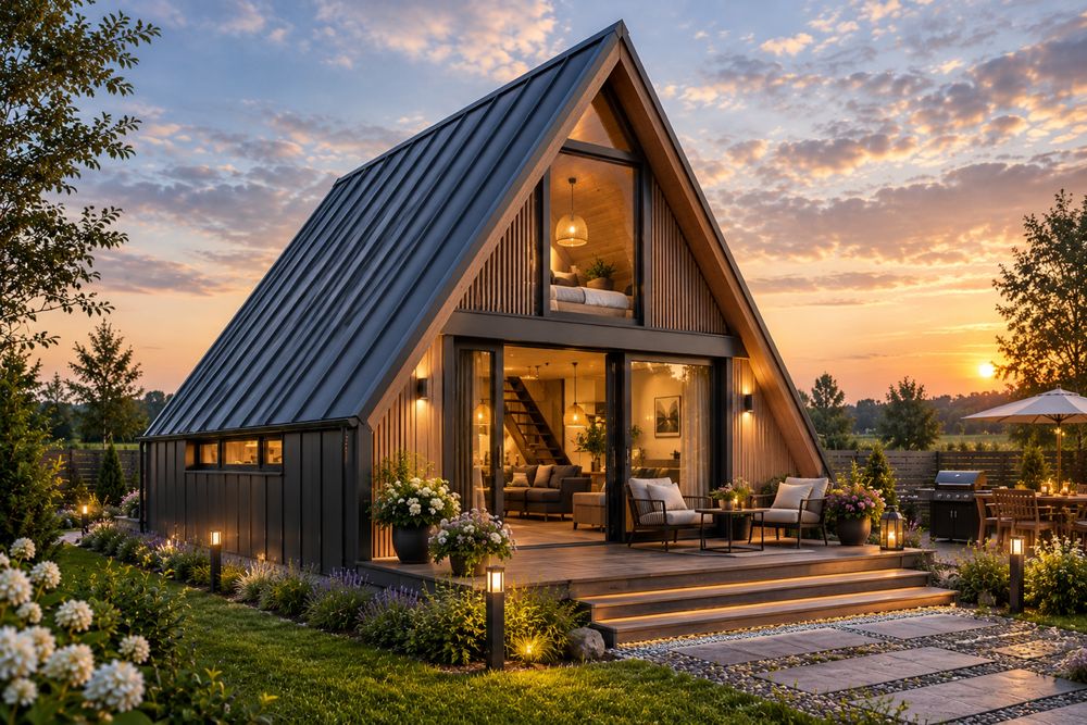 Продам дом A-Frame 77 m2 рядом с рекой.