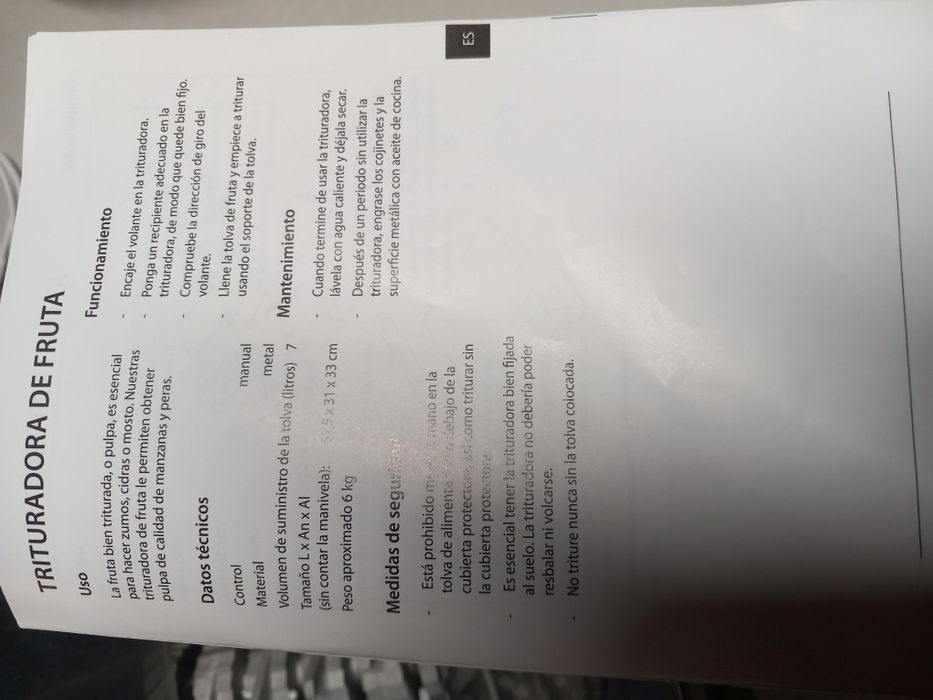 Ralador de frutas novo