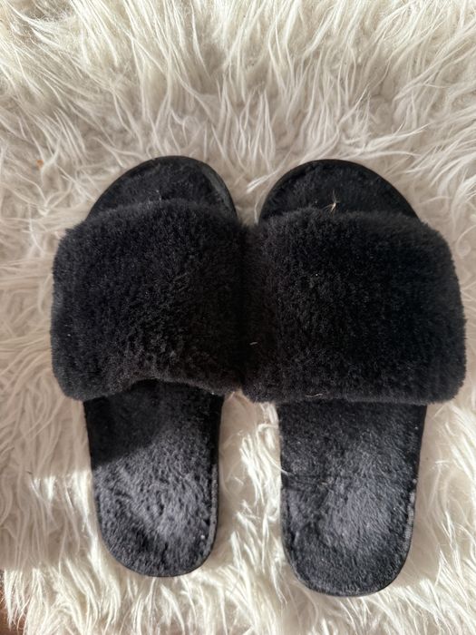 Klapki damskie włochate futerko