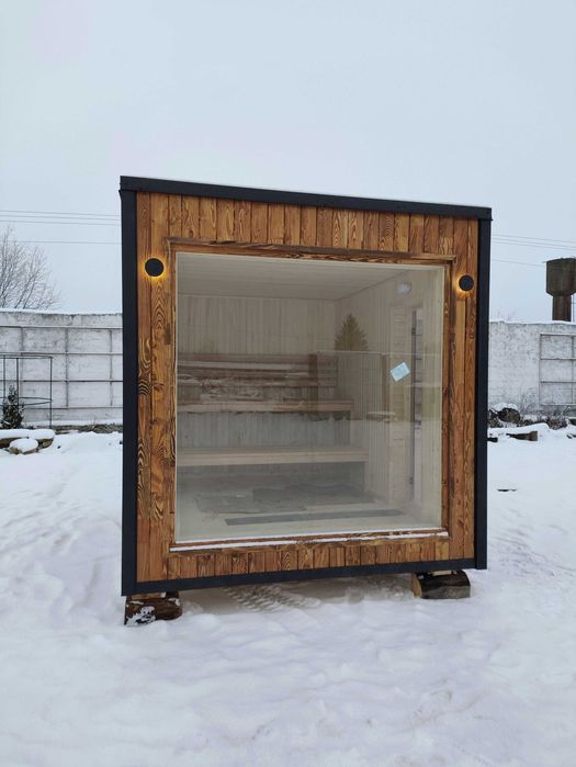 Топ! Виробник Сауна бана модульна піч на дрова Харвія панорамне вікно