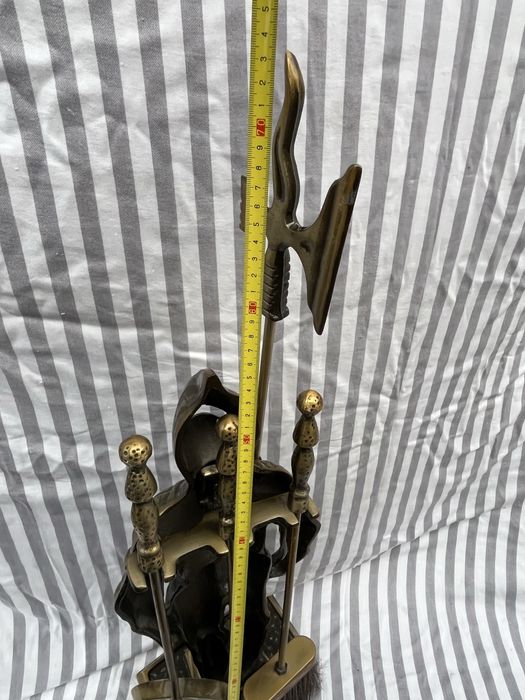 Akcesoria kominkowe mosiężne rycerz Antyk Vintage dokoracja