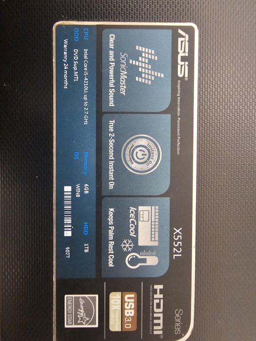 PC portátil Asus X552L i5 | 6gb RAM | 1 Tb HDD | 15,6"