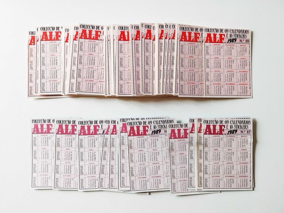 coleção completa ALF (69 calendários + 18 stickers) | Impala, 1989
