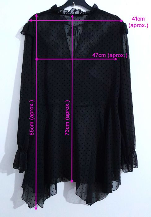 Blusa / Túnica preta assimétrica plumeti da Zara T: M Nova c/etiqueta