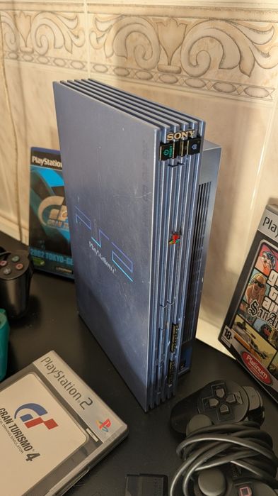 PS2 Aqua Blue + Jogos
