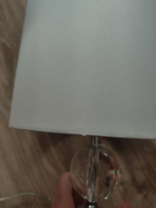 Lampa stołowa z kryształami srebrna glamour