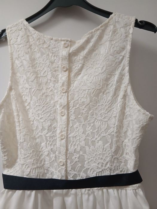 Vestido branco renda forrado 38