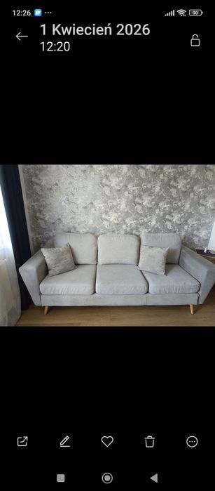 Sofa  z funkcją spania. Zakupiona rok temu .