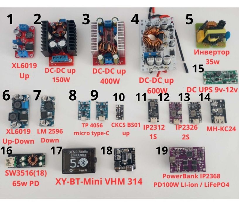 Модули зарядки/пониж-повыш./аудио./LTC3780/SW3516(8)/mt3608/TP4057