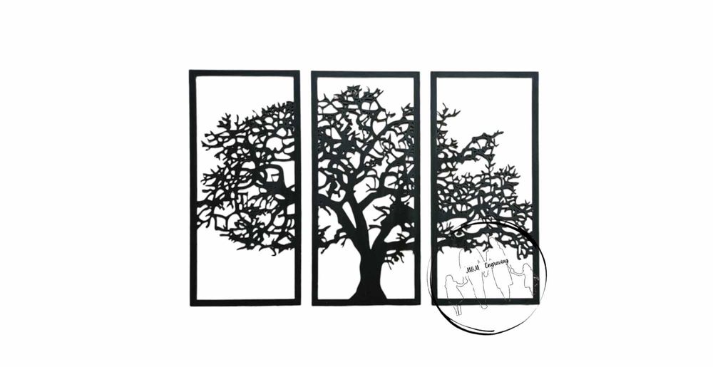 Dekoracja tryptyk drzewo. Obraz drzewo 3w1. baza chrobotek