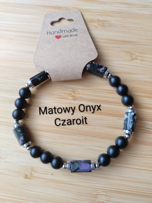 Bransoletka Czaroit, matowy onyx