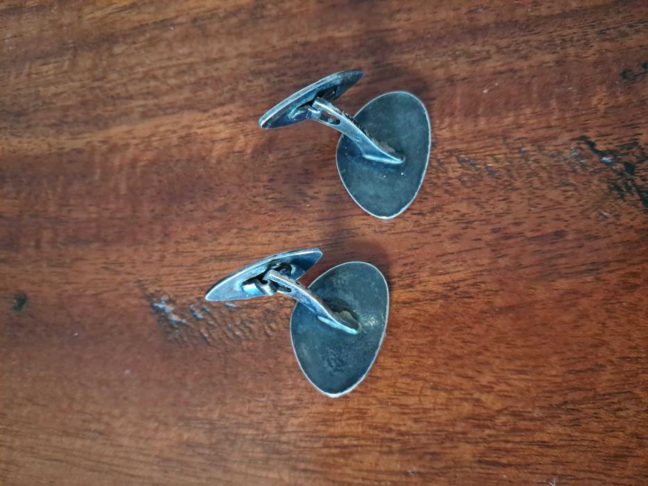 Spinki do mankietów srebrne PRL Rytosztuka + gratis