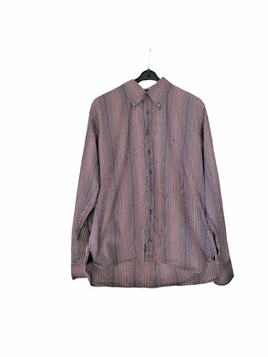 Koszula męska Tommy Hilfiger premium w kratę, ombre, vintage, rozmiar L