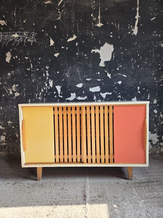 Unikatowa szafka na buty Dřevopodnik Brno vintage design prl