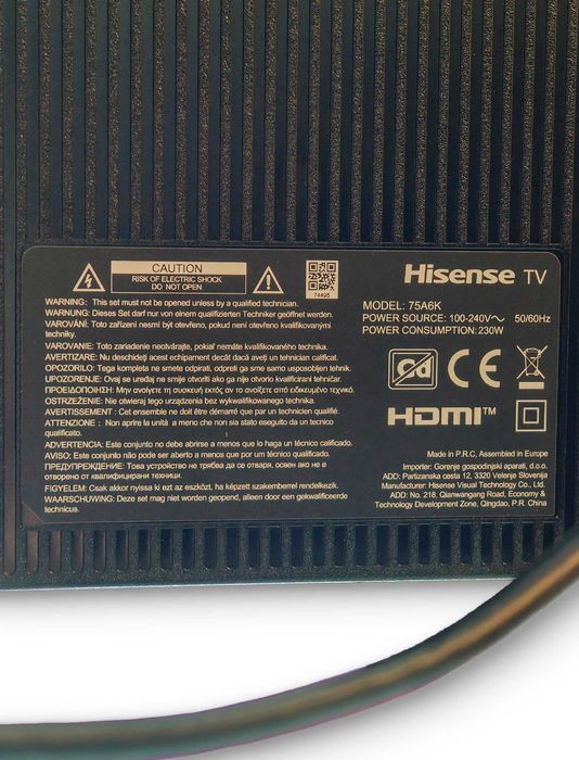 Telewizor Hisense 75A6K 75" LED 4K VIDAA Dolby Vision - Prod. 09/2024 | Wysyłka!