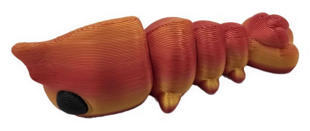 Lśniąca Krewetka — figurka ruchoma krewetka — Druk 3D