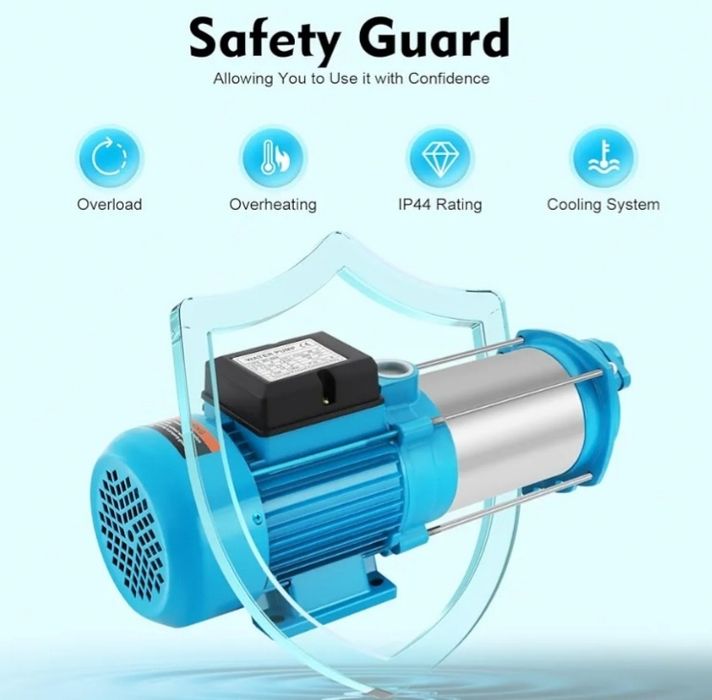 Bomba centrífuga de aço inoxidável de 1300 W, bomba de água para jardim, pressão máxima: 9,8 bar, controlo doméstico da bomba de água, 4000 L/h