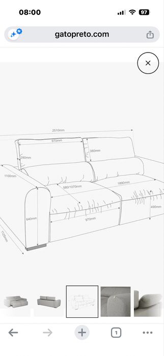 Sofa cama Deep Gato Preto