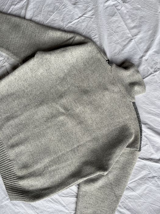 Мужской винтажный свитер на молнии Vintage Half Zip Knit Sweater Y2K Grey  Boxy Fit