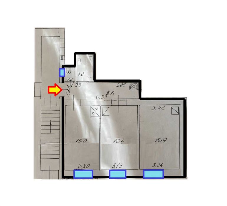 Продаж 3-кім. квартири. вул. Коцюбинського-Центр. 82 000 $.