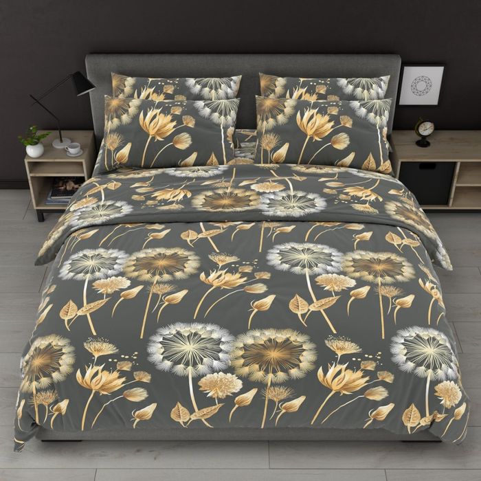 Великий вибір! Постільна білизна полуторна коти бязь листя пірʼя газет