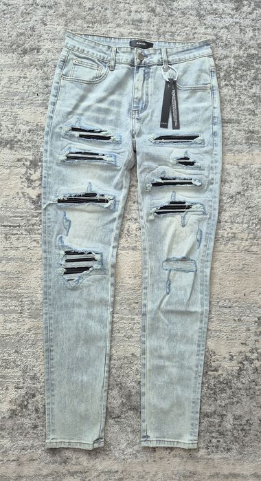 Джинсы Амири Бандана Синие | Amiri Slim-Fit Bandana Jeans I Amiri Слим Фит 1 Амири джинсы 1 Джинси слім фіт Amiri Ksubi Purple Brand Jeans