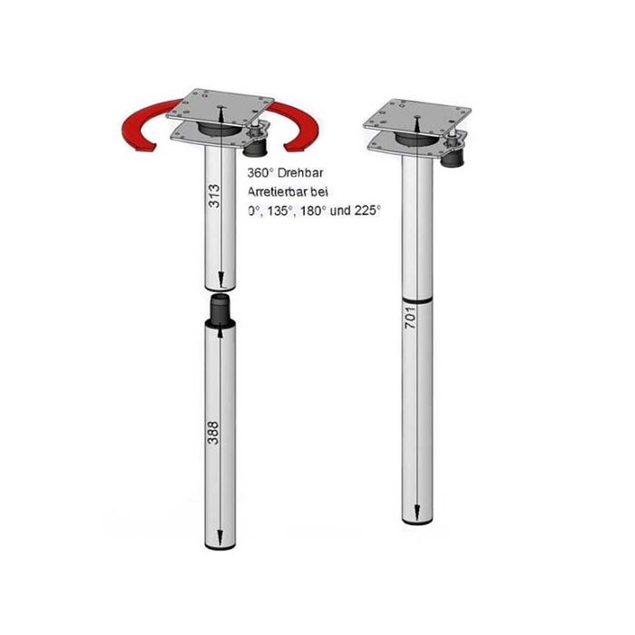 Pé de mesa giratório (Autocaravana / Campervan)