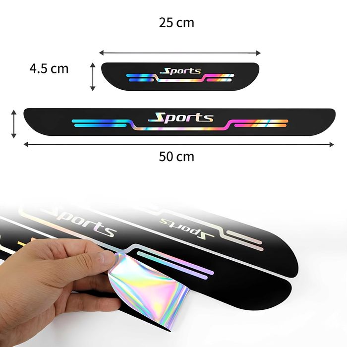 Брендовані захисні накладки на пороги для авто 4шт тюнінг