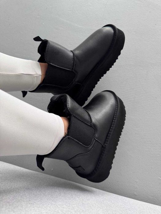 Уггі UGG Neumel Chelsea Platform Black Leather шкіряні