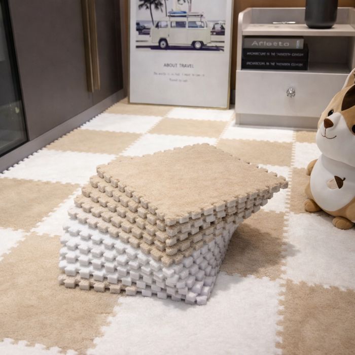 Модульний килим-пазл із м'яким ворсом 20 плиток (30×30 см)
