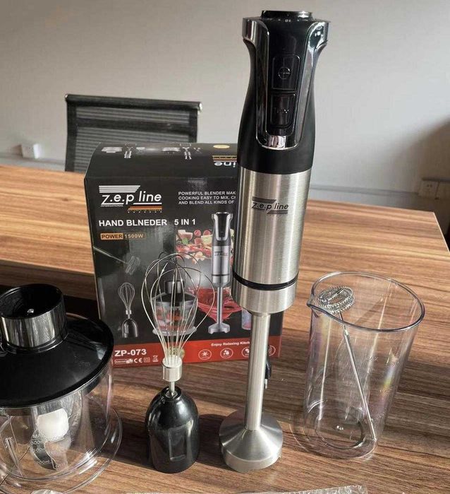 Блендер занурювальний 5в1 Zepline ZP-143, насадки, 1500 Вт потужність