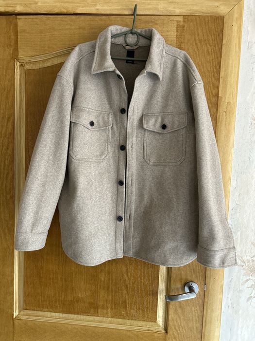 теплая куртка рубашка оверзайз сорочка H&M Xl