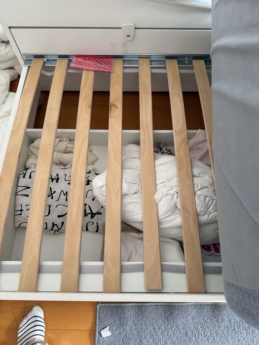 Cama Ikea SLÄKT solteiro com gavetão