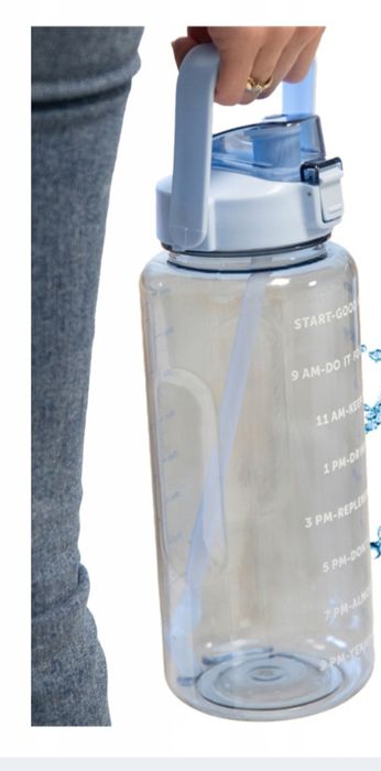 Pojemnik na wodę 2l z rurką uchwytem na siłownię