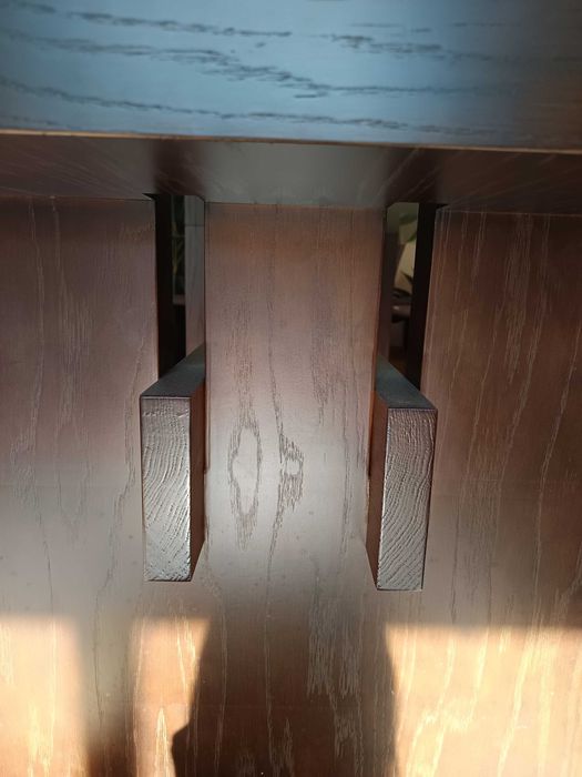 Mesa de sala de sala de jantar 100%madeira e vidro temperado