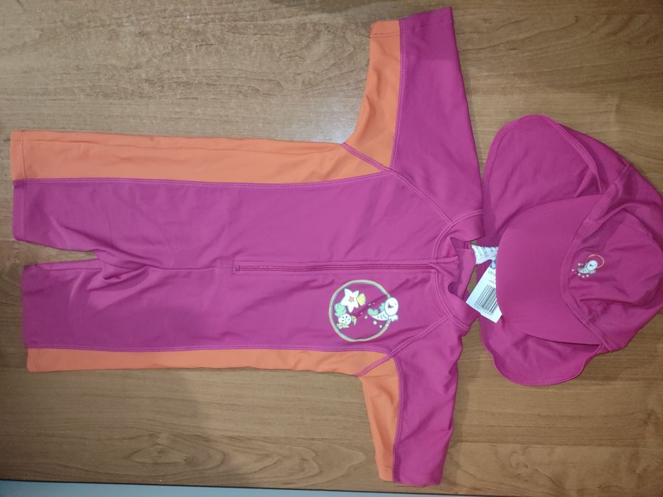 Новый детский купальник с UV-защитой + панамка, 74/80, LYCRA
