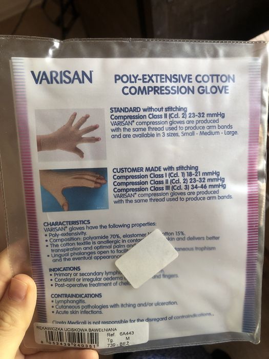 Rekawiczka uciskowa bawelniana rozmiar m