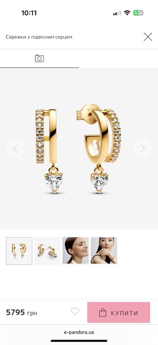 Сережки Pandora оригінал