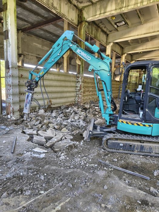 Usługi mini koparka, młot do kucia betonu
