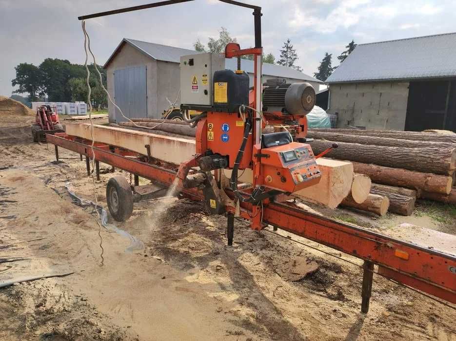 Tartak objazdowy, trak mobilny, przecieranie drewna u klienta.