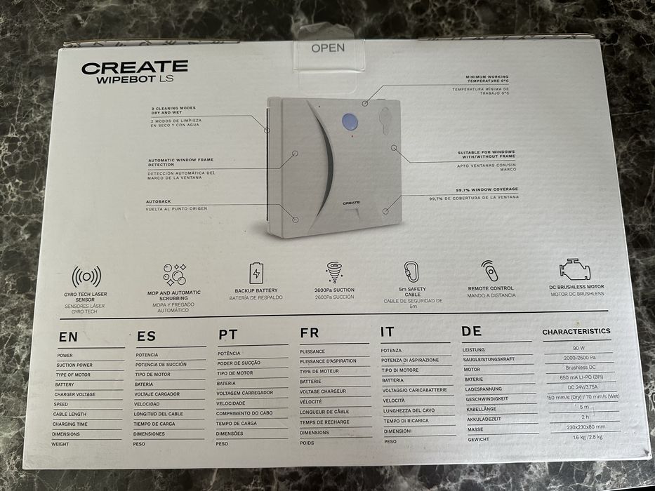 Robo de limpeza de janelas a laser create