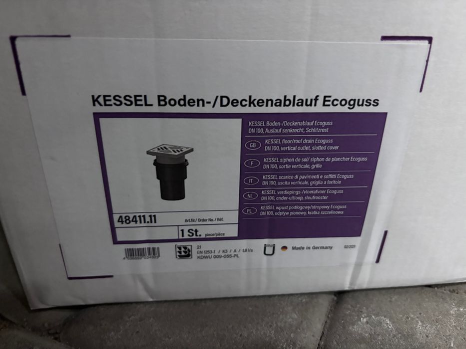 Wpust Kessel DN 100 odpływ pionowy Ecoguss 48411.11