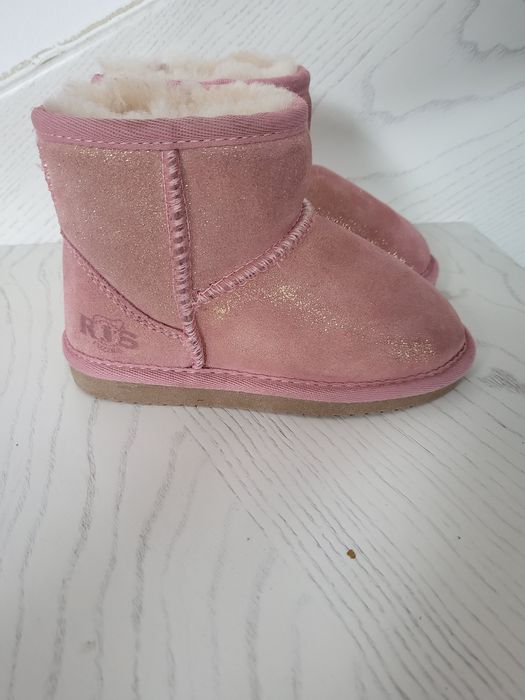Nowe skórzane buty zimowe dziewczęce 24 wełna