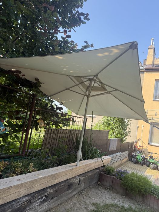 Parasol ogrodowy prostokątny 160 × 280 cm | Ecru | Regulowany | Metal